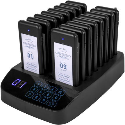 Restaurant Pager System, 16 Pagers, 98-Channel Touchscreen