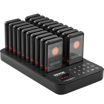 Restaurant Pager System – 20 Pagers, 400m Range, Vibration, Flash