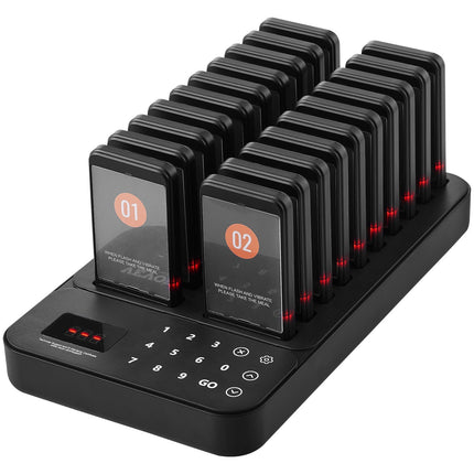 Restaurant Pager System – 20 Pagers, 400m Range, Vibration, Flash