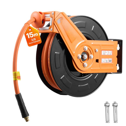 Retractable Air Hose Reel, 15m 3/8in, 300 PSI