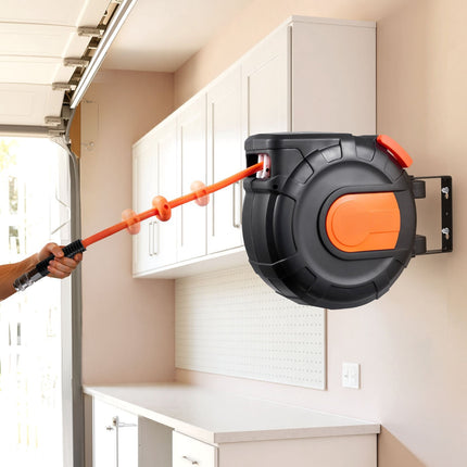 Retractable Air Hose Reel, 15 m PVC, 300 PSI, Swivel Mount