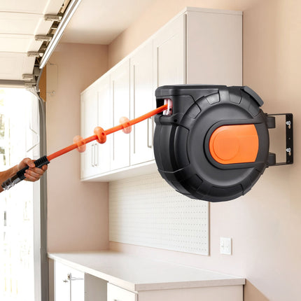 Retractable Air Hose Reel, 20 m 3/8 in, 300 PSI Auto Rewind