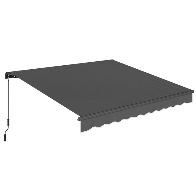 Gelenkarmmarkise, 10m², Dunkelgrau, Handkurbel