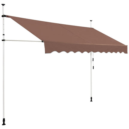Gelenkarmmarkise 300cm, ohne Bohren, UV-beständig, Braun