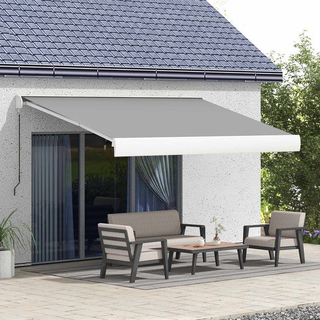 Retractable Awning, 395x300 cm, Remote & Manual Control