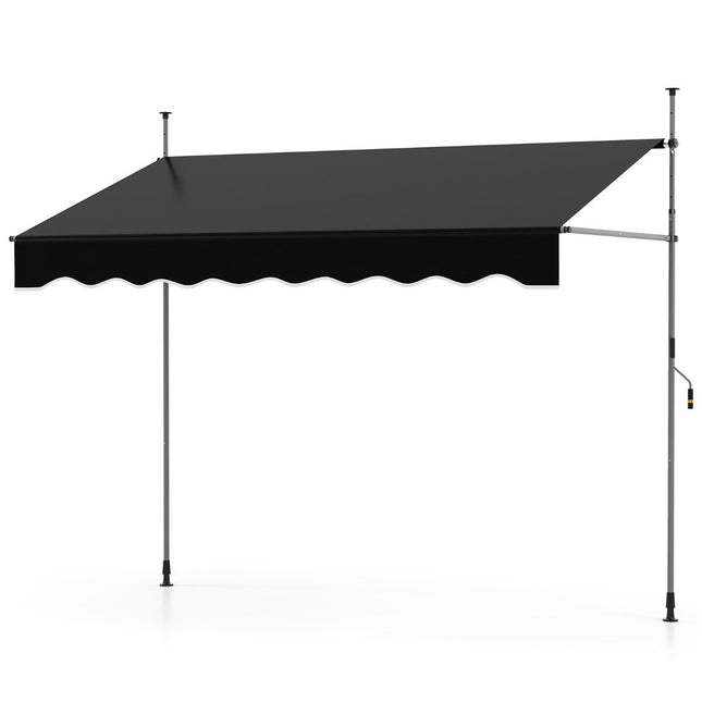 Gelenkarmmarkise, ohne Bohren, höhenverstellbar, 250cm, Schwarz