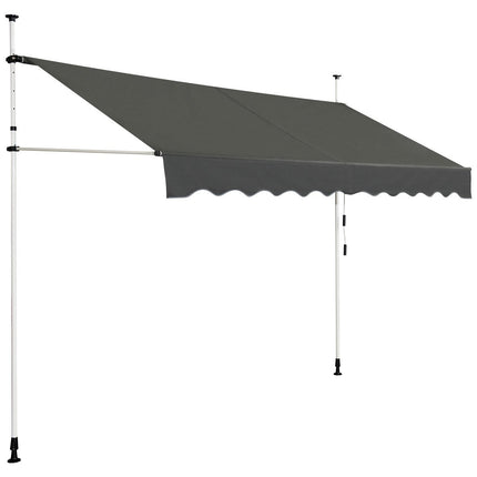 Retractable Awning, UV-Resistant, Adjustable, 300x120 cm, Gray