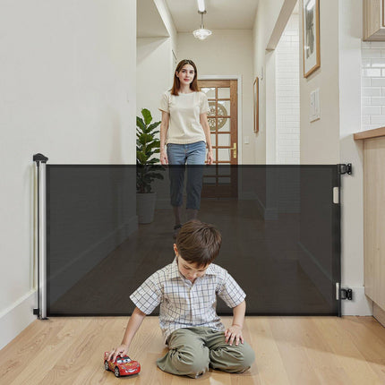 Retractable Baby Gate, 1850mm Wide, 980mm Tall, Lock
