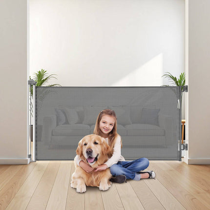 Retractable Baby Gate 1850mm Wide, Mesh, Safety Lock