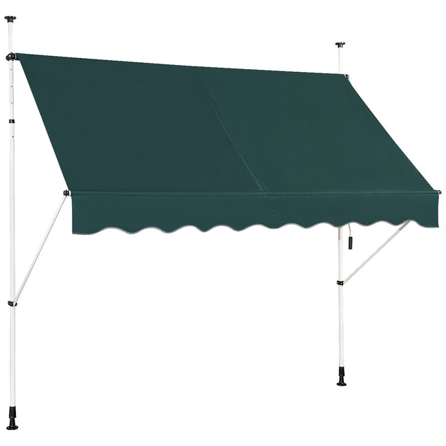 Einziehbare Balkonmarkise, 250 cm, UV-beständig, Grün