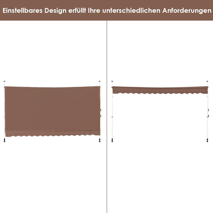 Sonnenschutzmarkise für Balkon, einziehbar, 400 cm, UV-beständig, verstellbar