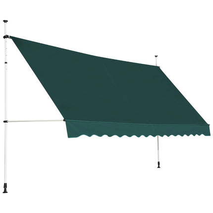 Ausziehbare Balkonmarkise, 400 cm, UV-beständig, Grün