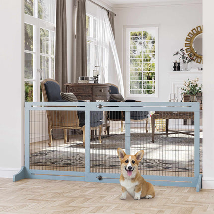 Einziehbares Hundegitter, Holz und Stahl, 180 cm breit