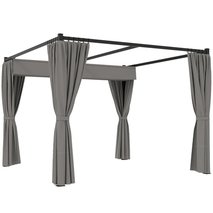 Retractable Freestanding Patio Canopy, Metal Frame, 300x300 cm
