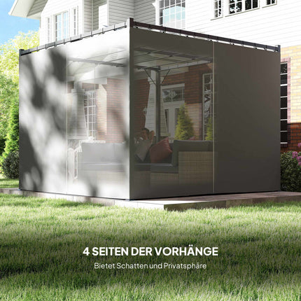 Retractable Freestanding Patio Canopy, Metal Frame, 300x300 cm