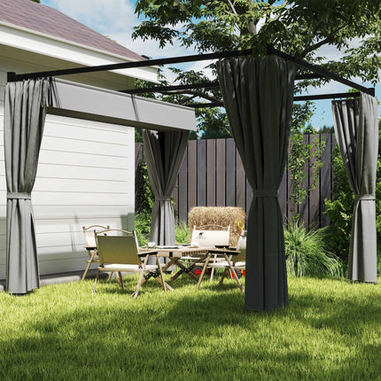 Retractable Freestanding Patio Canopy, Metal Frame, 300x300 cm