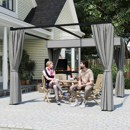 Retractable Freestanding Patio Canopy, Metal Frame, 300x300 cm