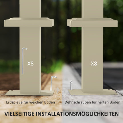 Zatahovací zahradní pergola, 3x3 m, khaki, střecha UPF30+