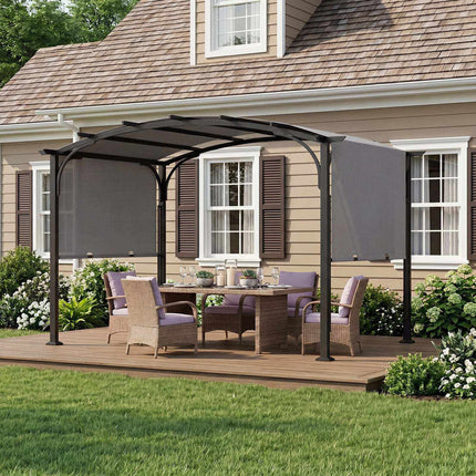 Retractable Outdoor Pergola, 305x242 cm, Grey Fabric