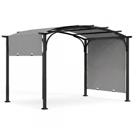Retractable Outdoor Pergola, 305x242 cm, Grey Fabric