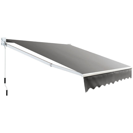 Retractable Patio Awning, 295x250 cm, Grey, Aluminum