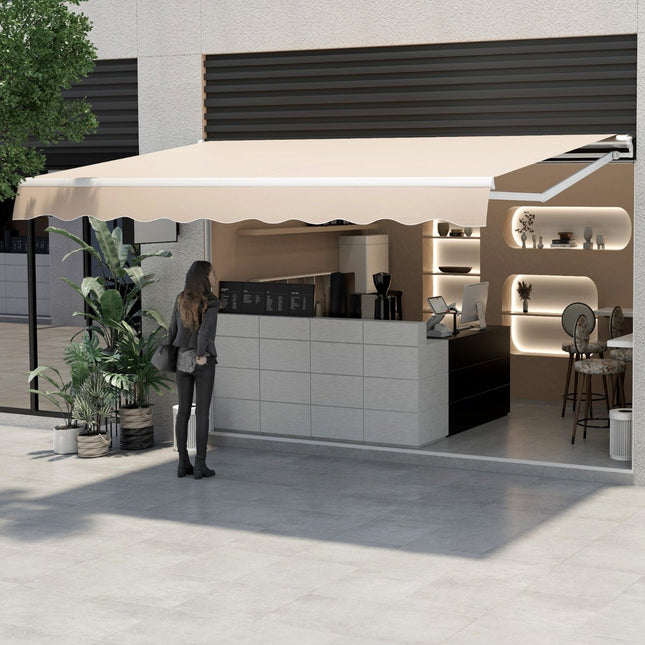 Einziehbare Terrassenmarkise, 400x250 cm, Beige, Sonnenschutz