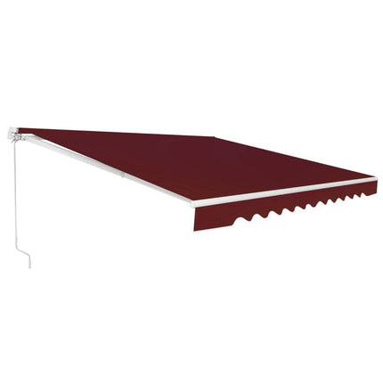 Retractable Patio Awning, Aluminum, 3.6m x 3m, Wine Red