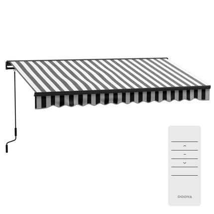 Gelenkarmmarkise, wetterfest, 350x250 cm, Grau/Weiß