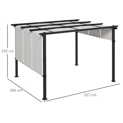Retractable Pergola 3x3.5m, Steel Frame, UV Protection