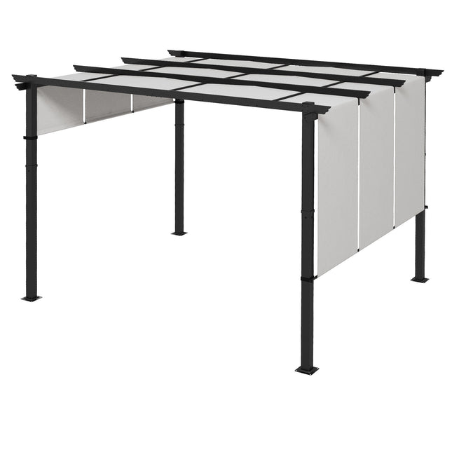 Einziehbare Pergola 3x3,5 m, Stahlgestell, UV-Schutz