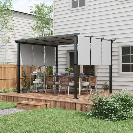 Retractable Pergola 3x3.5m, Steel Frame, UV Protection