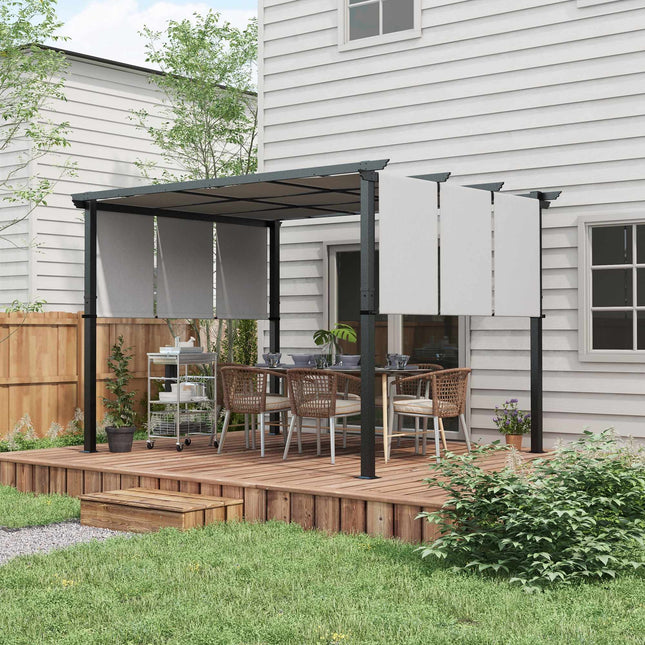 Einziehbare Pergola 3x3,5 m, Stahlgestell, UV-Schutz