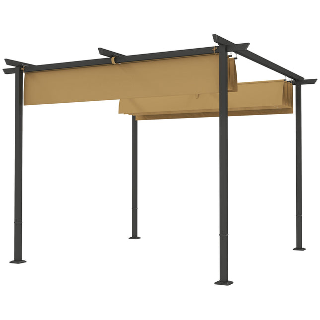 Einziehbare Pergola 3x3m, Metallrahmen, UPF30+ Überdachung