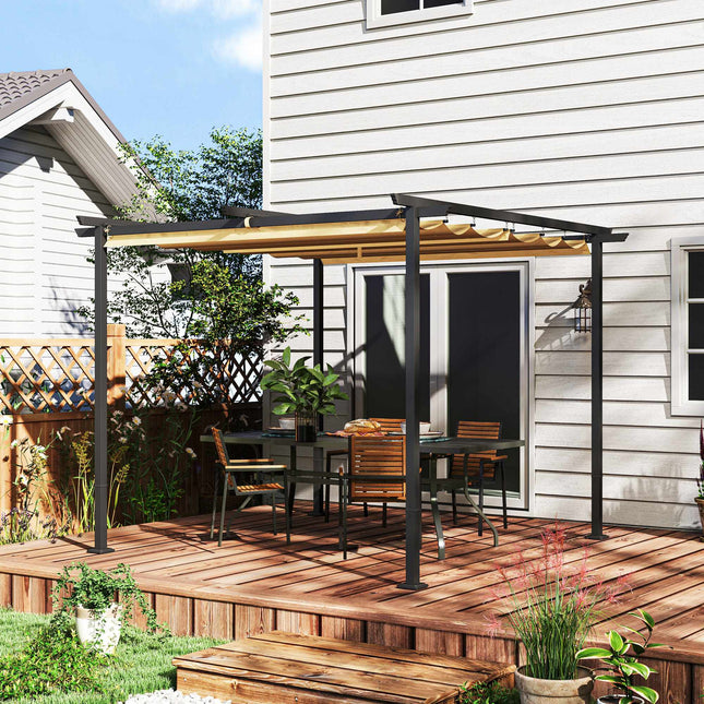 Einziehbare Pergola 3x3m, Metallrahmen, UPF30+ Überdachung