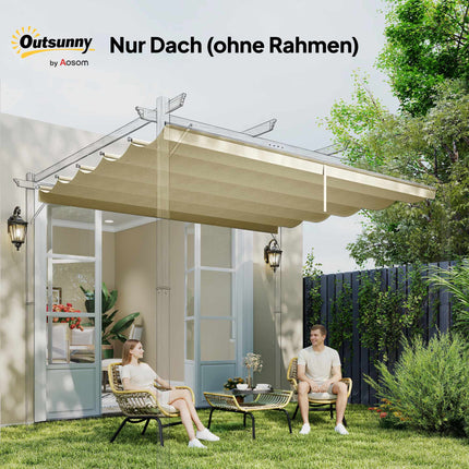 Einziehbare Pergola-Markise 4x3m, Creme, Wetterfest