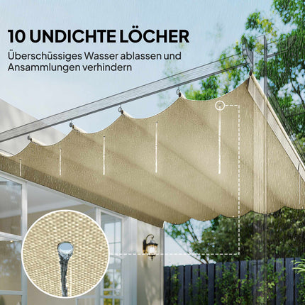 Einziehbare Pergola-Markise 4x3m, Creme, Wetterfest