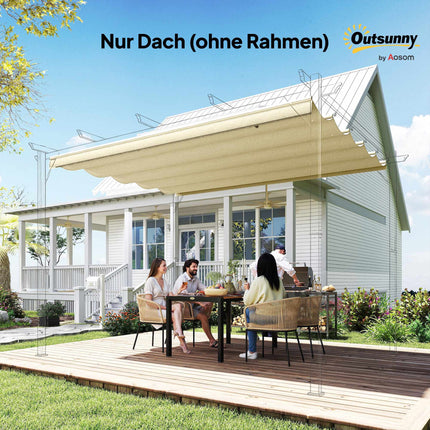 Einziehbare Pergola-Markise 4x3m, Creme, Wetterfest