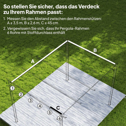 Einziehbare Pergola-Markise 4x3m, Creme, Wetterfest
