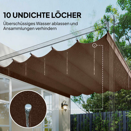 Einziehbare Pergola-Ersatzüberdachung, 4x3m, Kaffee, Polyester