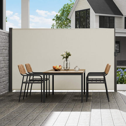Retractable Side Awning 71 x 138 In, Waterproof, Beige