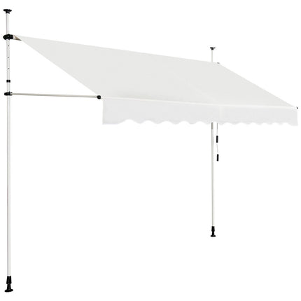 Einziehbare Sonnenmarkise, verstellbar 250x120 cm, Beige