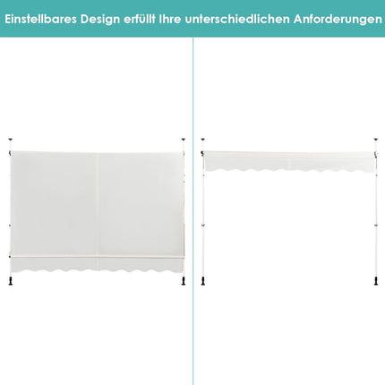 Einziehbare Sonnenmarkise, verstellbar 250x120 cm, Beige