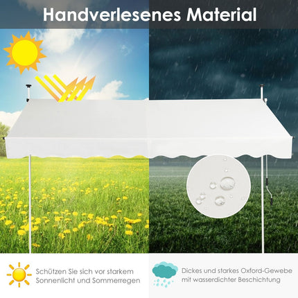 Einziehbare Sonnenmarkise, verstellbar 250x120 cm, Beige
