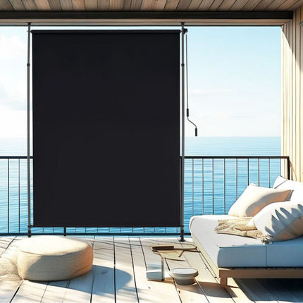 Retractable Vertical Patio Sun Shade, Crank, 150cm