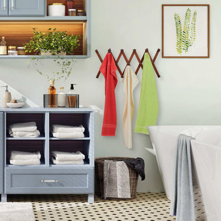 Porte-manteau mural rétractable en bois