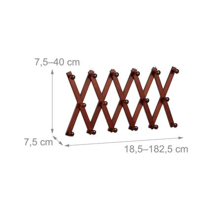 Porte-manteau mural rétractable en bois