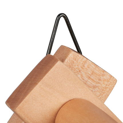 Retractable wall coat hanger in wood