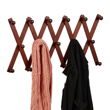 Porte-manteau mural rétractable en bois