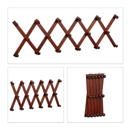 Porte-manteau mural rétractable en bois