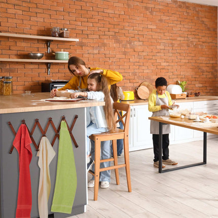 Porte-manteau mural rétractable en bois